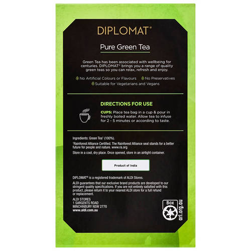 Front shot 3, Green Tea 50 Tea Bags 75g