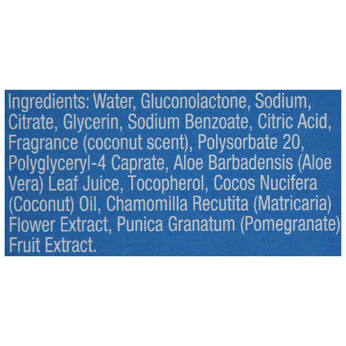 Ingredients 1, Baby Wipes Coconut 6x80 Pack