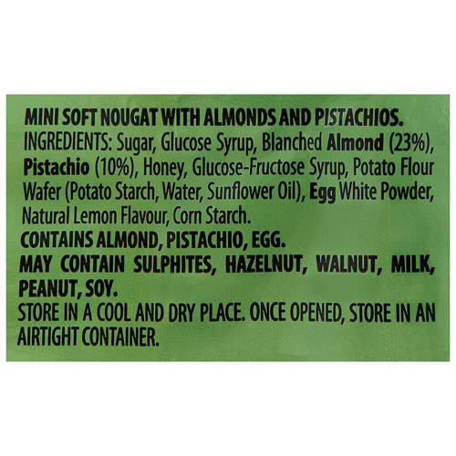 Ingredients 1, Almond & Pistachio Torroncini 130g