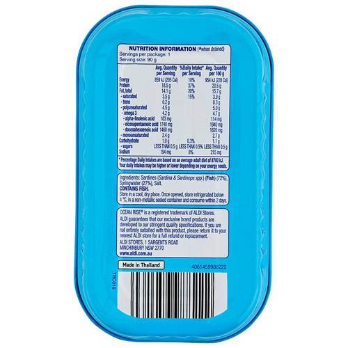 Front shot 3, Sardines in Springwater 125g