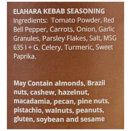 Ingredients 1, Spice Blends Kebab 100g