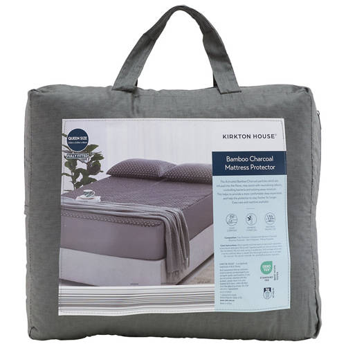 Front shot 2, Bamboo Charcoal Mattress Protector - Queen Size