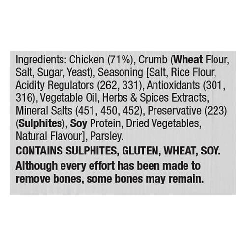 Ingredients 1, RSPCA Approved Chicken Patties 500g