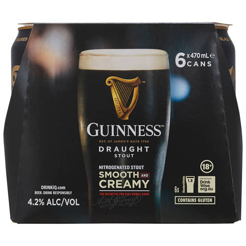 Front shot 3, Draught Beer 6 Pack 470ml