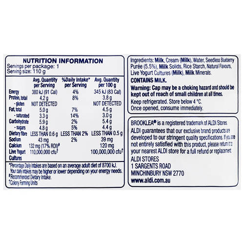 Nutrients 1, No Added Sugar Blueberry Yogurt Pouch 110g