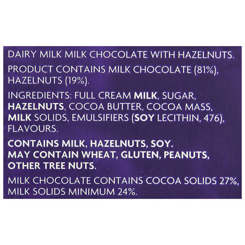 Ingredients 1, Hazelnut Block 340g