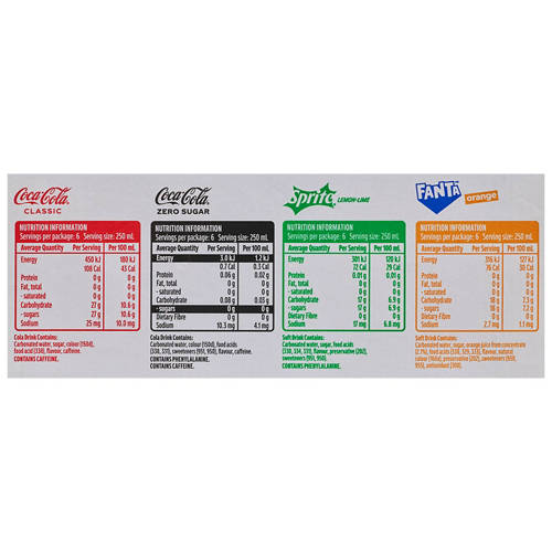Nutrients 1, Coke Variety Mini 24 Pack 250ml