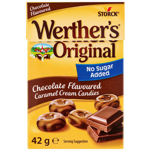 Front shot 2, Chocolate Flavoured Caramel Cream Candies 42g