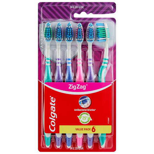 Front shot 2, Zig Zag Toothbrush 6 Pack