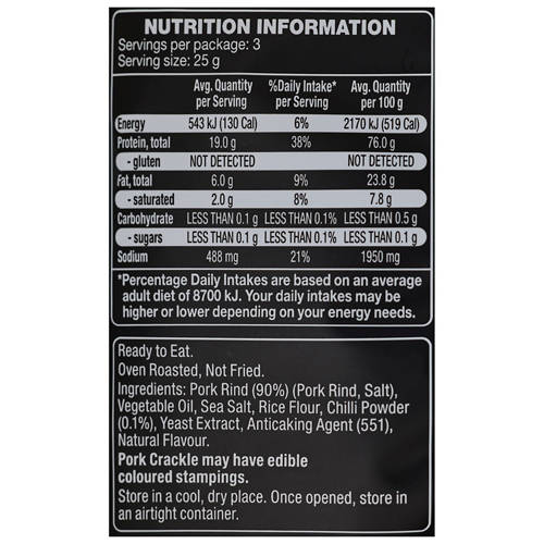 Nutrients 1, Sriracha Flavoured Pork Crackle 75g