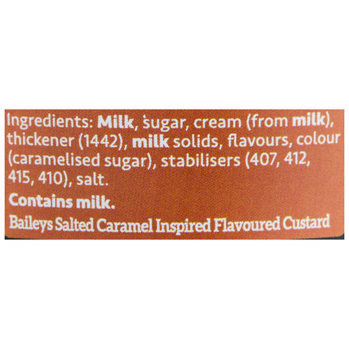 Ingredients 1, Baileys Salted Caramel Custard 600g