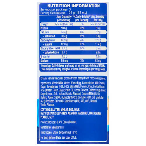 Nutrients 1, Cookies & Cream Protein Frozen Dessert 475ml