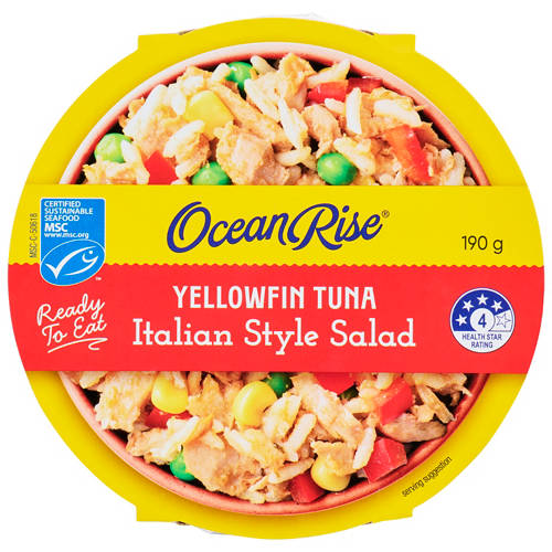 Front shot 2, Yellowfin Tuna & Italian Style Salad Ready Meal 190g