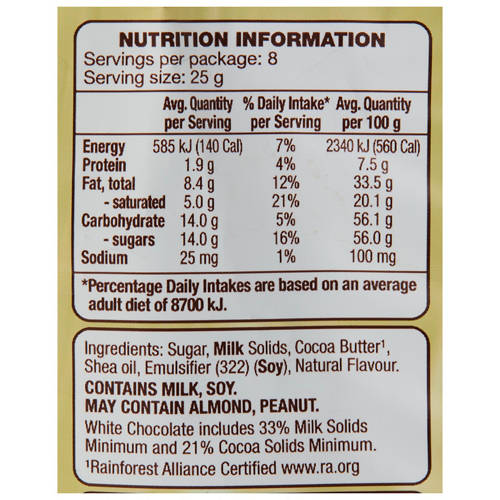 Nutrients 1, White Chocolate Baking Bits 200g
