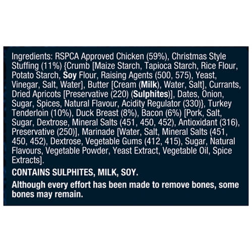 Ingredients 1, Fresh Turducken Roast