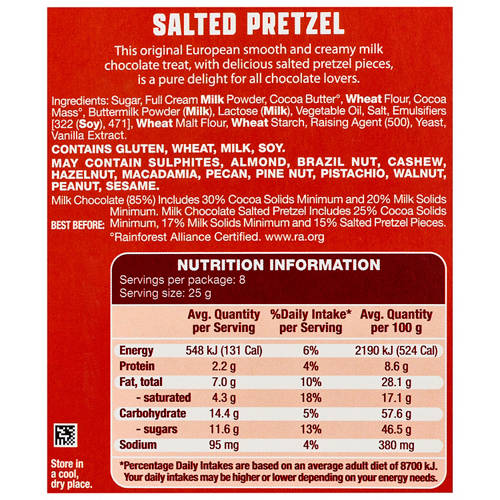 Nutrients 1, Salted Pretzel Block Chocolate 200g