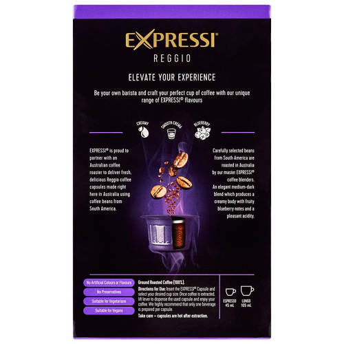 Front shot 3, Coffee Capsules Reggio 16 Pack 124g