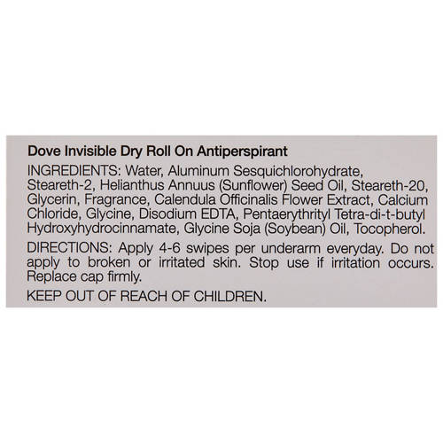 Ingredients 1, Advanced Care 72 Hour Roll On Deodorant 2x50ml