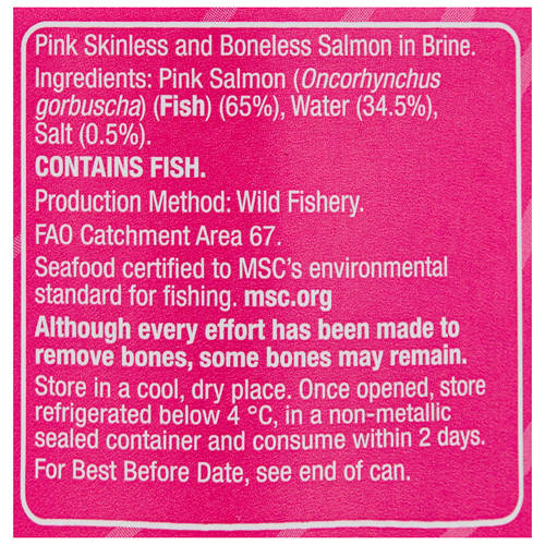 Ingredients 1, Salmon Pink Skinless & Boneless 200g