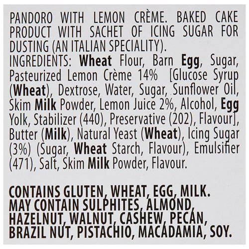 Ingredients 1, Lemon Pandoro Filling Mix 750g