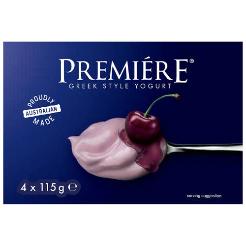Front shot 2, Dark Cherry Greek Style Yogurt 4 Pack 115g