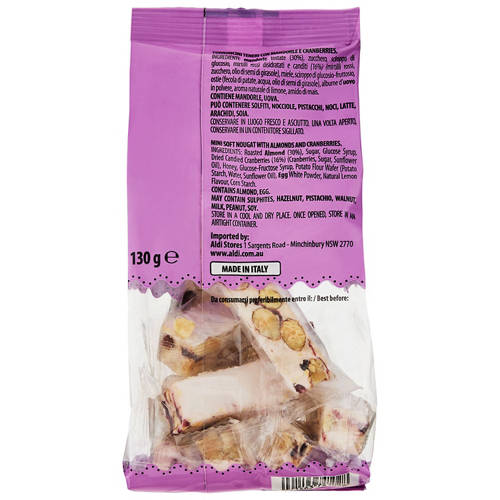 Front shot 2, Almond & Cranberry Torroncini 130g