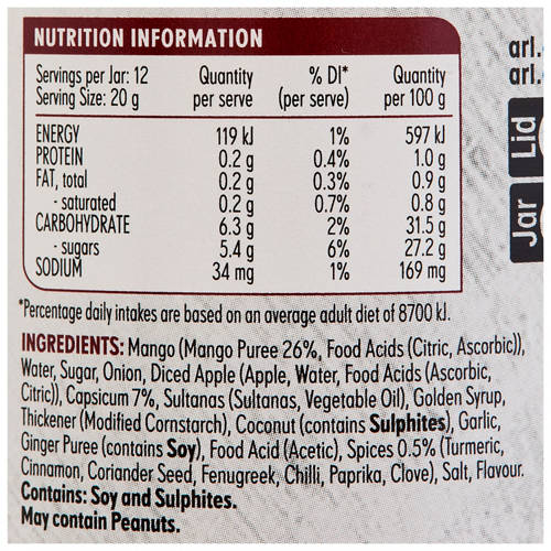 Nutrients 1, Mango Chutney 250g