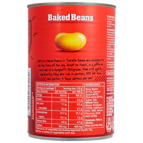 Front shot 3, Baked Beans in Tomato Sauce 420g