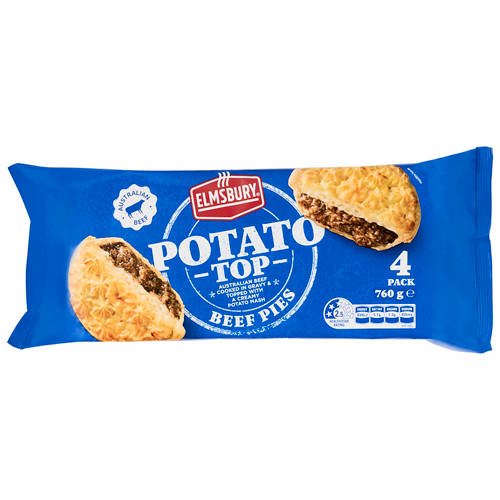 Front shot 2, Potato Top Beef Pies 4 Pack 760g
