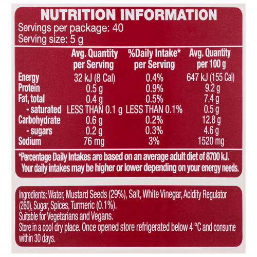 Nutrients 1, Wholegrain Mustard 200g