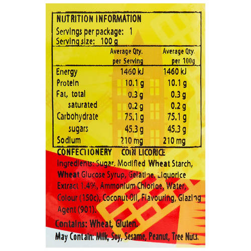 Nutrients 1, Liquorice Coins 100g