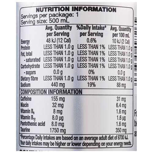 Nutrients 1, Just Peachy No Sugar Energy Drink 500ml