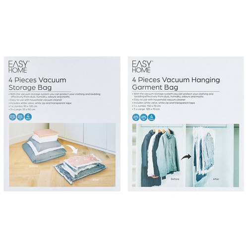 Group 1, Vacuum Storage Bags or Vacuum Hanging Garment Bags
