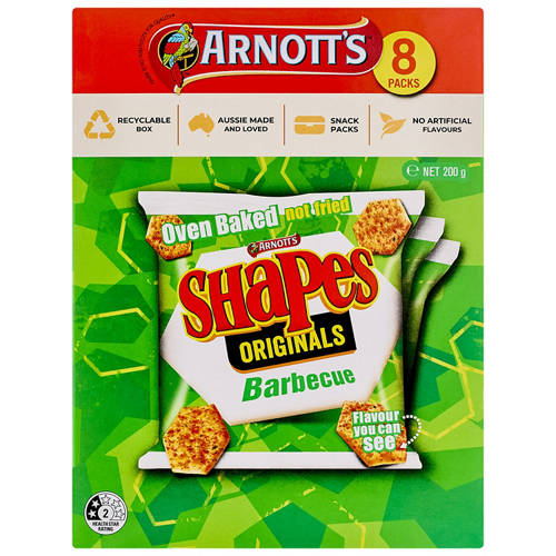 Front shot 2, Shapes BBQ 8 Pack 200g