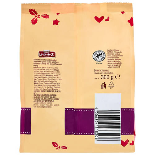 Front shot 3, Herzen Lebkuchen Gingerbread Hearts Dark Chocolate 300g