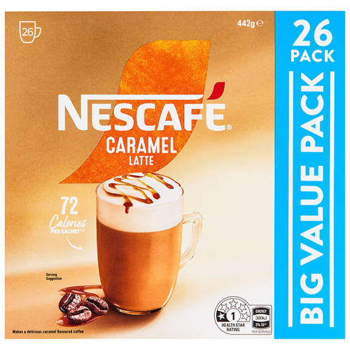 Front shot 2, Caramel Latte Sachet 26 Pack 325g