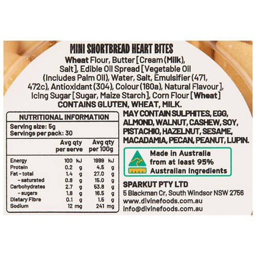 Nutrients 1, Mini Shortbread Heart Bites 150g