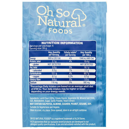 Nutrients 1, Salted Lentil Chips 120g