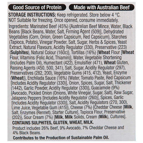 Ingredients 1, Beef Enchilada Meal Kit 955g