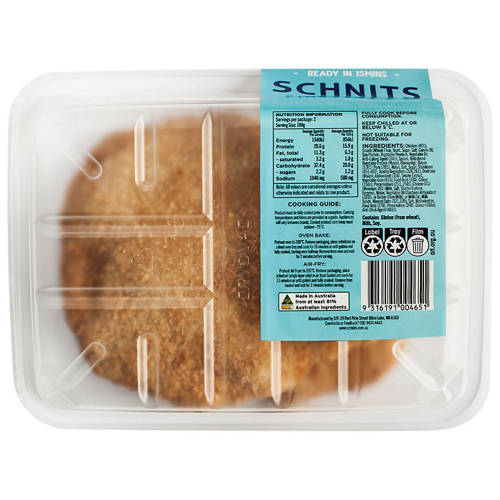 Front shot 2, Chicken, Cheese & Bacon Schnitzel 360g