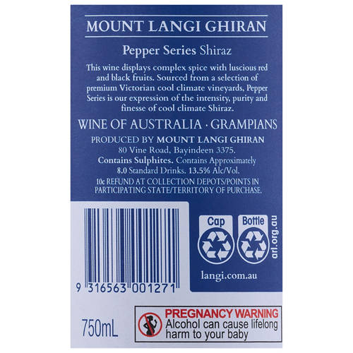 Front shot 3, Pepper Series Shiraz 2023