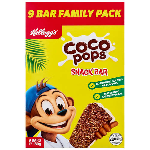 Front shot 2, Coco Pops Bars 9 Pack 180g