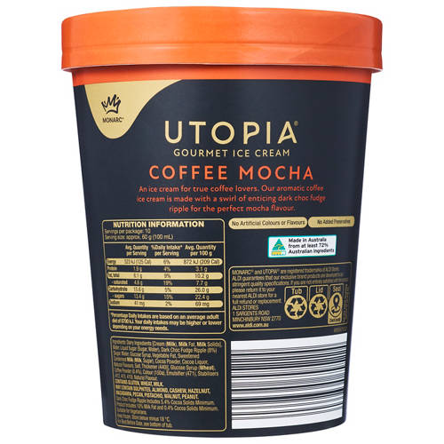 Front shot 3, Utopia Coffee Mocha Ice Cream 1L
