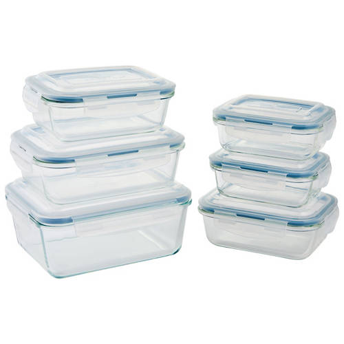Front shot 3, Assorted Glass Food Storage Containers 6 Piece Set