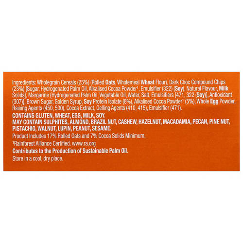 Ingredients 1, Protein Oat Bars Dark Choc 5 Pack 200g