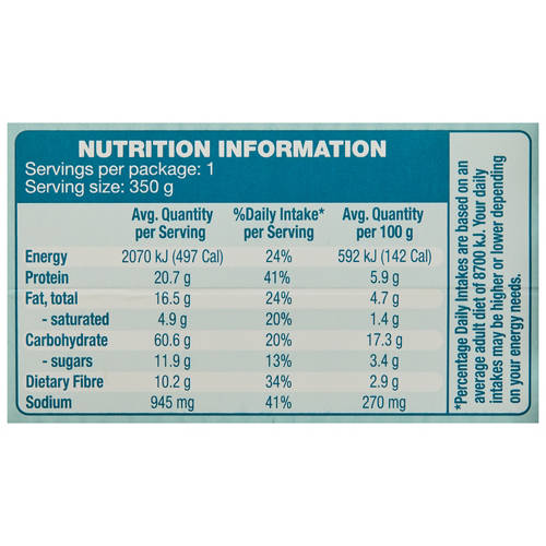 Nutrients 1, Spaghetti Bolognese 350g