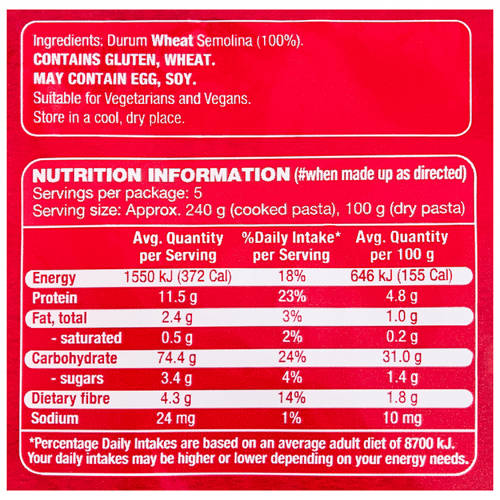 Nutrients 1, Pasta Penne 500g