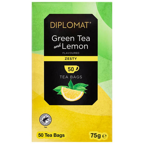 Front shot 2, Green Tea Lemon 50 Tea Bags 75g