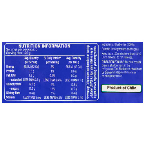 Nutrients 1, Blueberries 500g
