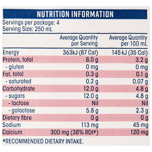 Nutrients 1, Lactose Free Skim Milk 1L